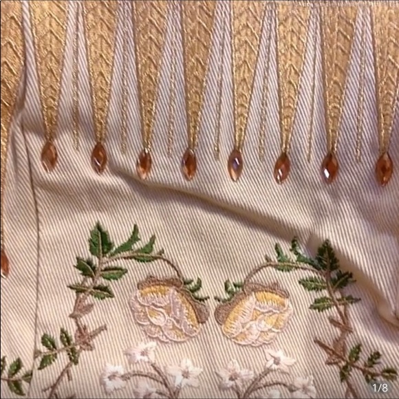 Żü Designer Botanics Runway Embroidered Midi Dress Embroidered Crystal Dress - Picture 4 of 10